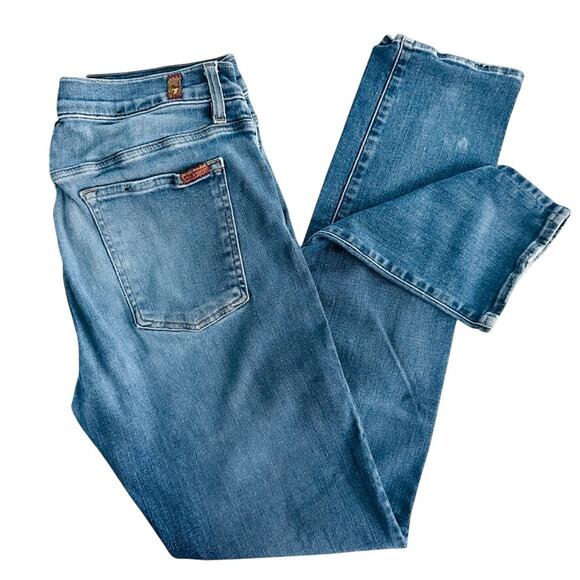 7FAMK Mens Luxe Sport Adrien Straight Fit Jeans Size 33 Medium Blue - Picture 2 of 10